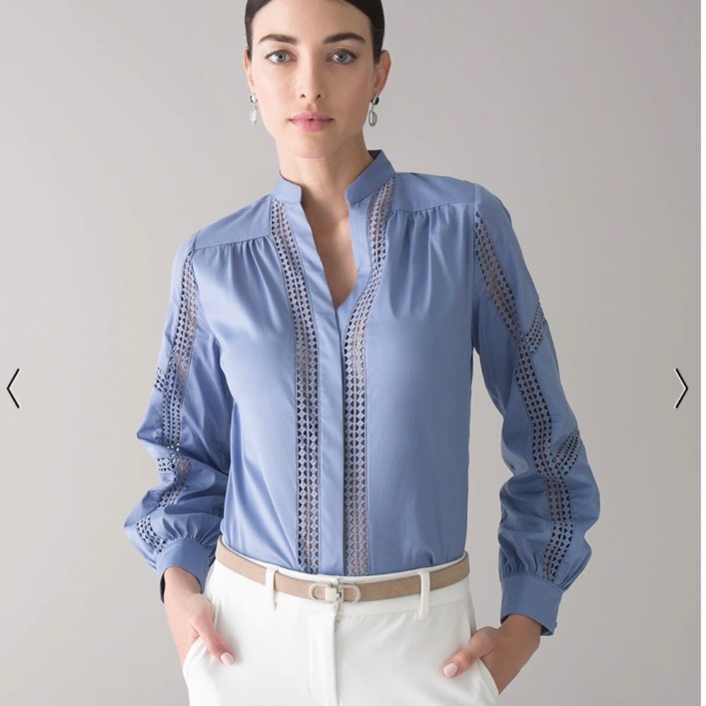 NWT: Medium Long-Sleeve Embroidered Poplin Shirt